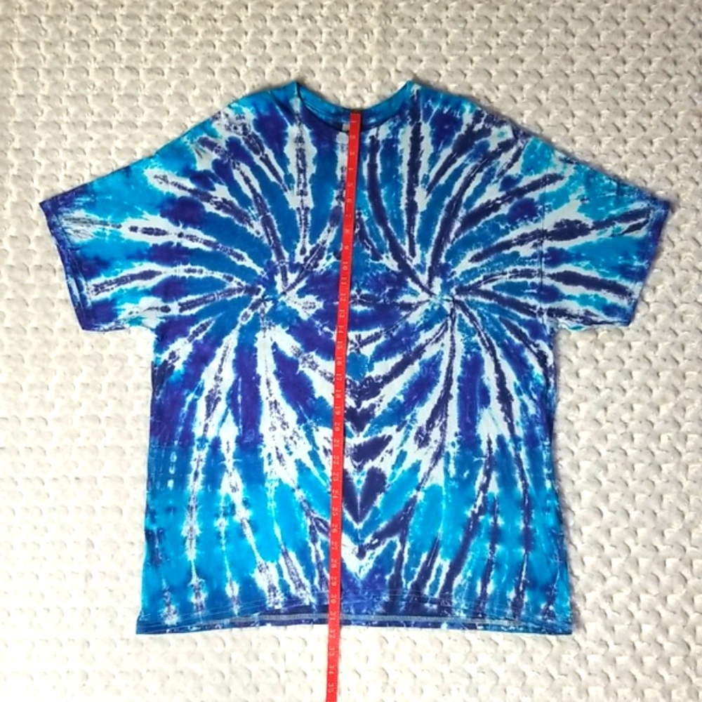 Hand Crafted Handmade Upcycled 2XL Short Sleeve 100% Cotton Tie Dye T-shirt - Picture 8 of 10
